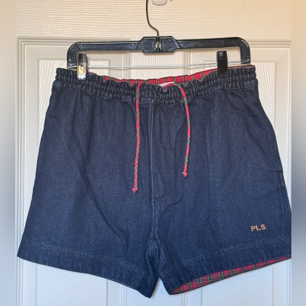 Philosophy di Lorenzo Serafini Plaid Trim Navy Shorts